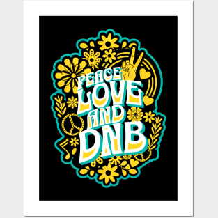 DNB - PEACE LOVE AND DNB (Groovy edition) Posters and Art